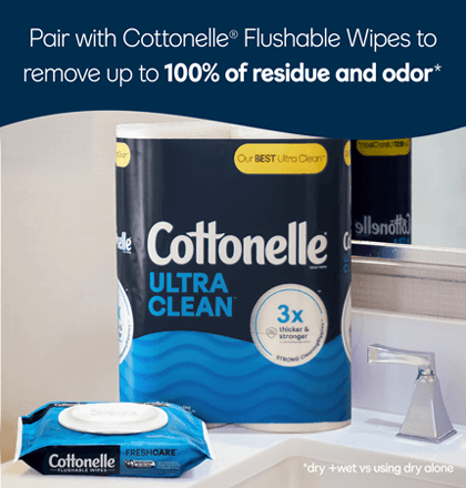 Pair with flushable wipes to feel shower and fresh 3x longer