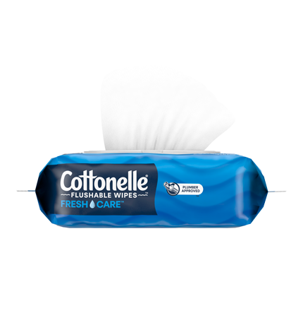 Lingettes jetables dans les toilettes Cottonelle® FreshCare®